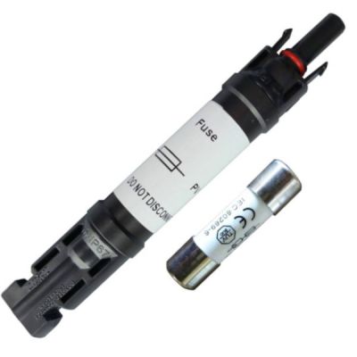 Conector Solar Macho/Hembra MC4 con fusible 15A