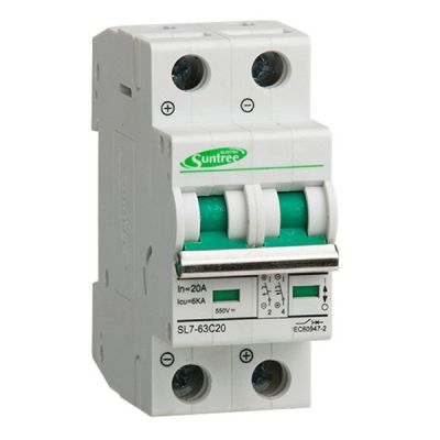 Interruptor Termomagnetico de CC 550V SL7-63 550V 2P 20A/40A/63A